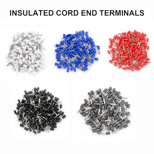BAOMAIN 450pcs Ferrule Wire Connectors Kit, AWG 22-14 Crimp Terminals Set