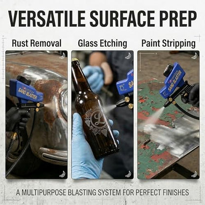 LE LEMATEC Sand Blaster Gun Kit for Air Compressor Rust Removal - style: Siphon Ceramic Function