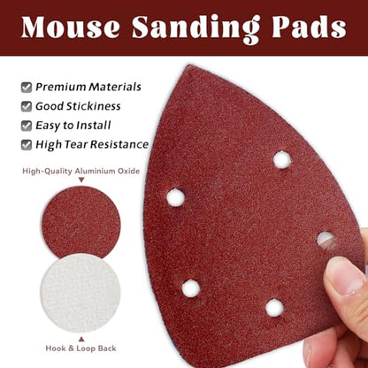 60 Pcs 240 Grit Mouse Sandpaper, Aluminum Oxide Mouse Sanding Pads - size: 240 Grit