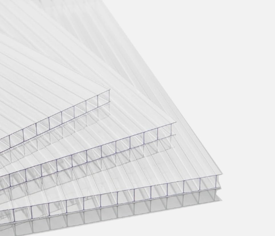 Twin Wall Polycarbonate Greenhouse Panels | Greenhouse Panels| Polycarbonate Roof Panels| Hurricane Panels | Clear, Light Weight | 8mm | Size 36" x 72" | 1 Pack - style: 36" x 72"