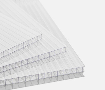 Twin Wall Polycarbonate Greenhouse Panels | Polycarbonate Panels | Greenhouse Panels| Polycarbonate Roof Panels| Hurricane Panels | Clear, Light Weight | 8mm | Custom Size | 1 Pack - style: Custom Size