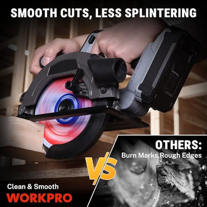WORKPRO 7-1/4" Circular Saw Blade, 60T Fine Finish Wood Cutting - size: 7-1/4 INCH