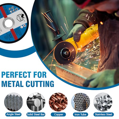Cut Off Wheels 4 1/2 inch Thin Metal & Stainless Steel Cutting Discs, 4.5" Value-Durable Cut-Off Blades for Angle Grinder 10-Piece Set