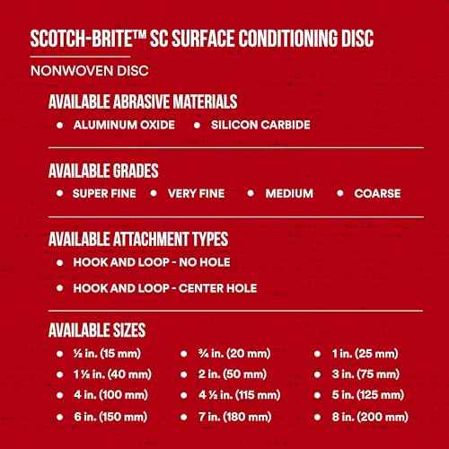 Cubitron Surface Conditioning Disc for Sanding - Metal Surface Prep - Hook and Loop - Aluminum Oxide - Medium Grit - 4.5 inch diam. - Pack of 10