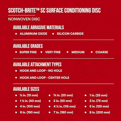 Cubitron Surface Conditioning Disc for Sanding - Metal Surface Prep - Hook and Loop - Aluminum Oxide - Medium Grit - 4.5 inch diam. - Pack of 10
