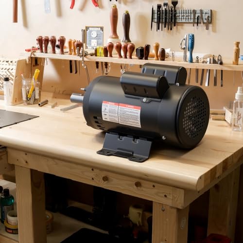 VEVOR 5 HP Electric Motor, 1725RPM Air Compressor Motor, CW/CCW Rotation, 1.125 inch Shaft Diameter, 2.75inch Shaft Length, 20.7N.m Torque, Single-Phase, ODP Cooling, 230V, 184T Frame - size: 5P-2.75in Shaft Length