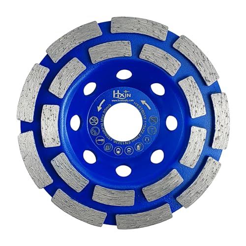 NBB Diamond Surface Grinding Wheel Diamond Cup Grinding Disc Double Row Cutters 4,5" with 7/8" bore General Purpose Grinding Dry or Wet for Stone Concrete Granite Marble Ceramic Tile Cement - style: Double 115mm