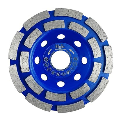 NBB Diamond Surface Grinding Wheel Diamond Cup Grinding Disc Double Row Cutters 4,5" with 7/8" bore General Purpose Grinding Dry or Wet for Stone Concrete Granite Marble Ceramic Tile Cement - style: Double 115mm