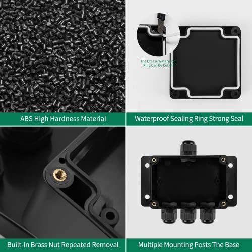 JINDOUZI ABS IP67 Waterproof Dustproof Electrical Junction Box, with 15A 600V Barrier Terminal Cable Connector, 1 in/3 Out Power Junction Box（3.93 * 2.67 * 1.96in） - size: 1T3 3.93" x 2.67" x 1.96"