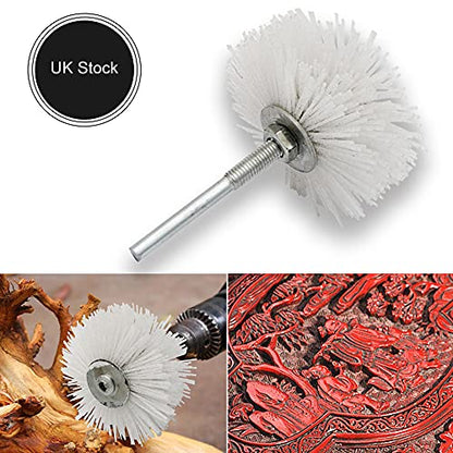 Nylon Filament Abrasive Wire Brush Wheel Grinding Head with 6mm Threaded Shank Cup Brush for Drill White 320# - size: White 320#