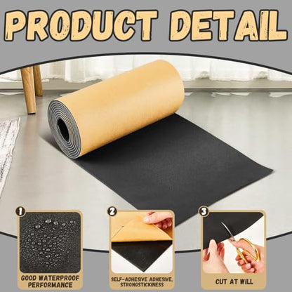1 Pc 78 x 16 x 2/5 Inches Large Closed Cell Foam, Marine Foam Roll, Black - size: 78 x 16 x 2/5 Inch