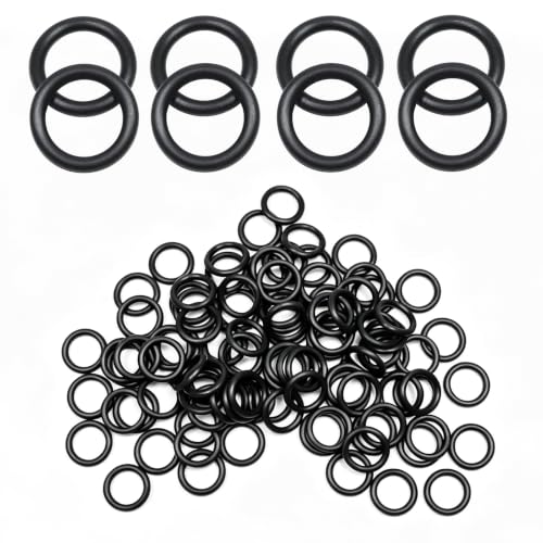 EASYEAH 200Pcs Nitrile Rubber O Rings, 7/16" ID, 5/8" OD, 3/32" Width - size: 7/16" ID, 5/8" OD