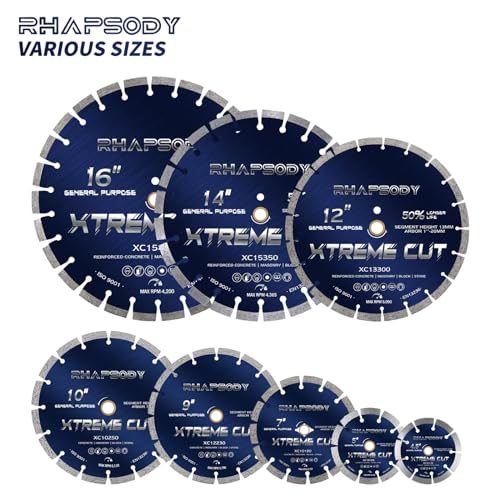RHAPSODY 6 Inch Diamond Saw Blade 2Pcs, Segmented General Purpose Blade - color: Segmented Blade, size: 6Inch