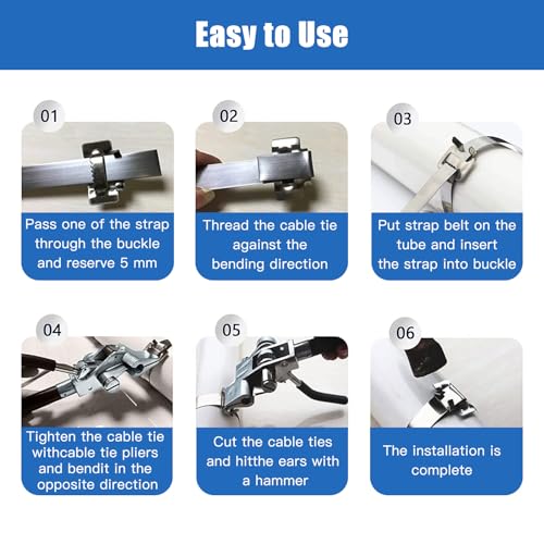Banding Strapping Kit, 304 Stainless Steel Cable Tie Banding Tools