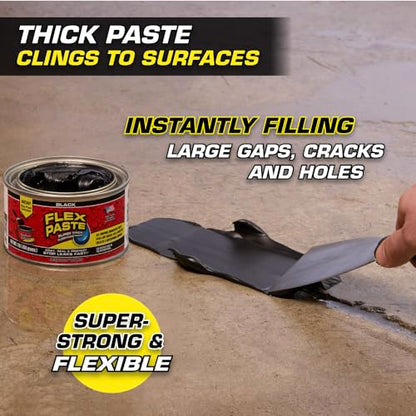 Flex Paste Rubberized Waterproof Sealant Paste, White, Cartridge, 1-Pack - color: White, size: Cartridge
