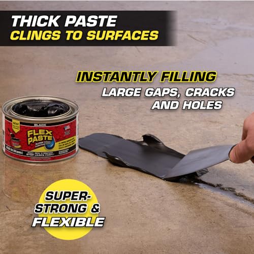 Flex Paste Rubberized Waterproof Sealant Paste, Black, Cartridge, 1-Pack - color: Black, size: Cartridge