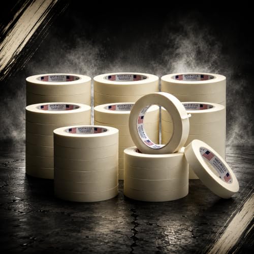 WOD Utility Grade General Purpose Masking Tape, 1/2 inch x 60 yds (Pack of 18) Great for Home or Office, Painting, or Labeling, Adhesive Leaves no Residue - size: 1/2 inch - Pack of 18