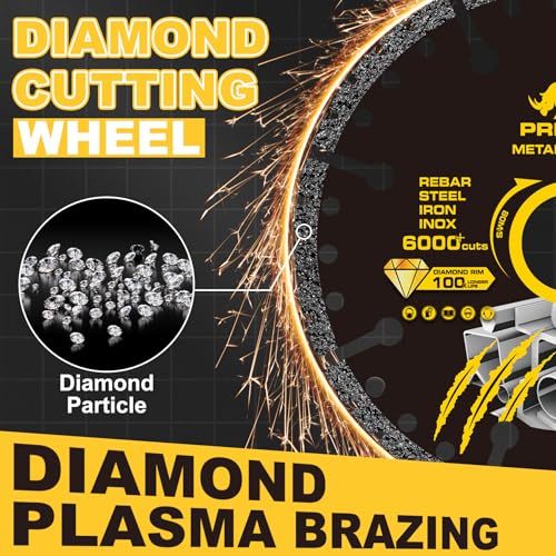 5 Inch Diamond Cut Off Wheels, Angle Grinder Cutting Disc for Metal, 3PCS - size: 5 INCH