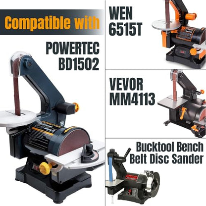 POWERTEC 24PK 1 x 30 Inch Sanding Belts, 4 Each of 60/80/120/180/240/400 Grits and 50PK 5" PSA Sanding Discs, 10 Each of 60/80/100/120/240 Grits, Aluminum Oxide Sandpaper for WEN 6515T (11127-4)