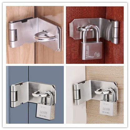 90 Degree 4 Inch Right Angle Padlock Hasp, Stainless Steel Safety Door Latches, Solid Gate Latches,Polished Finish 2 Pack - color: Silver, size: 90 Degree 4 Inch