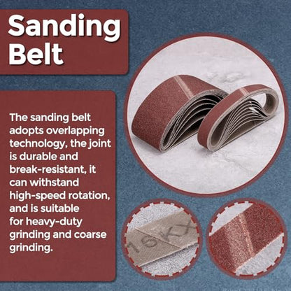 2 Pcs Sanding Belts 6 x 48 Inch 80 Grit Aluminum Oxide - size: 6 x 48 Inch(80 Grits)