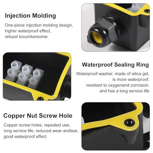 2PCS Junction Box Waterproof IP68, 2 Way Outdoor Junction Box - color: 2pcs, 2 way