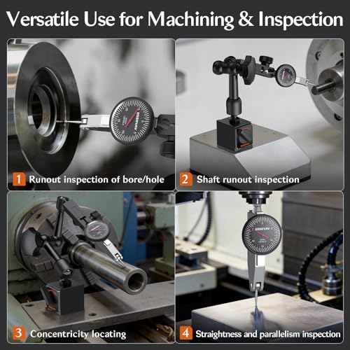0-0.03"/0.0005" Dial Test Indicator with 90lbs/40kg Magnetic Base