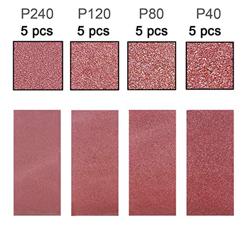 20 PCS 2.5 inch x 16 inch Abrasive Sanding Belts - 5 Each of 40 80 120 240 Grit Aluminum Oxide Sanding Belts For Belt sander (2.5 x 16 inch) - size: 2.5 x 16 inch