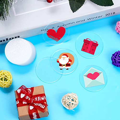 Tongcloud 50pcs 2 Inch Round Clear Acrylic Plexiglass Sheet Disc Circle Plastic Sheet Plastic Sheet Transparent Board Panel for Glass DIY Project Picture Frame Paintings Art (2'', Transparent, 50)