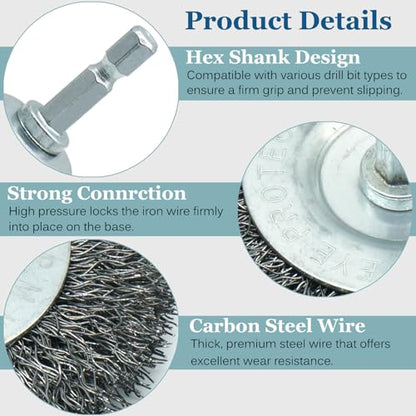 5-Pack 3-Inch Wire Wheel Brush Set for Drill - style: 3-inch Wheel Brush - 5 Piece