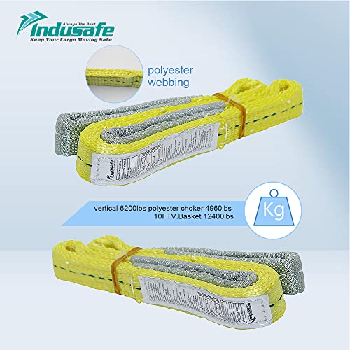 2" x 3’ Poly Web Sling Lifting Strap for Rigging Moving Towing Hoisting Work Gear