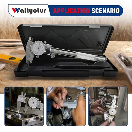waltyotur 6 Inch 0.001 Precision Dial Caliper 4-Way Measurement