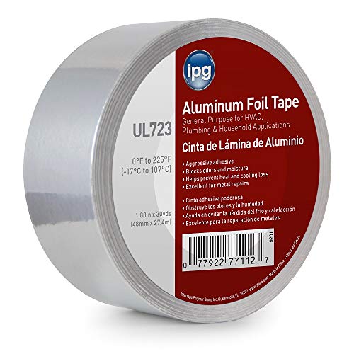 IPG Aluminum Foil Tape, 2" x 30 yd, Silver (Single Roll) - size: 2" x 30 yd
