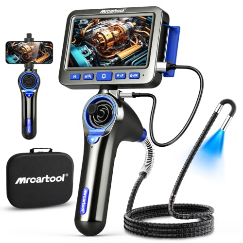 4-Way Articulating Borescope,1080P 8X Zoom 6.2mm Probe for Auto Engine - size: 4-Way 360°