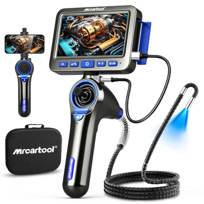4-Way Articulating Borescope,1080P 8X Zoom 6.2mm Probe for Auto Engine - size: 4-Way 360°
