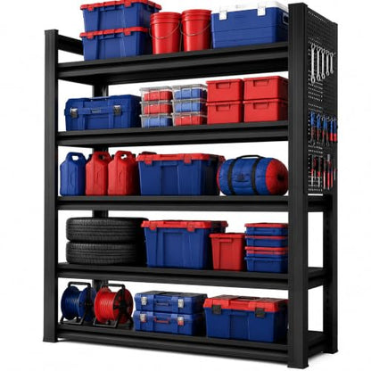 Garage Shelving, 3300 LBS Storage Shelves with Side Guard - size: 40"W×16"D×72"H-with Pegboard