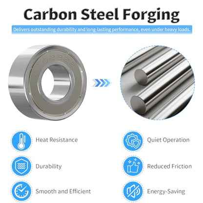 4 Pcs 623ZZ Ball Bearings, Carbon Steel, 3x10x4mm - size: 623ZZ 4Pcs