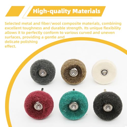 BURMONG 120 Pcs Polishing Kit for Dremel, Abrasive Buffing Wheels 1/8 Inch Shank for Rotary Tool, Polishing Wheels for Metal Wood Jewelry DIY Sanding