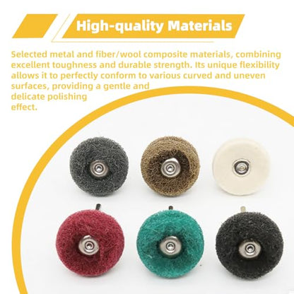 BURMONG 120 Pcs Polishing Kit for Dremel, Abrasive Buffing Wheels 1/8 Inch Shank for Rotary Tool, Polishing Wheels for Metal Wood Jewelry DIY Sanding
