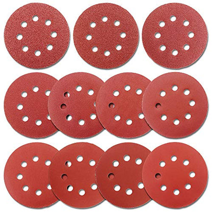 5-Inch Hook and Loop Sanding Discs for Random Orbital Sander, Assorted Sandpaper 40-1000 Grits, 110 PCS - size: 40-1000