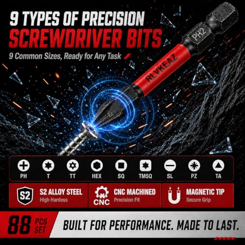 88-Piece Impact Driver Bit Set, S2 Magnetic Screwdriver Bit Set - style: 88-Piece Magnetic Screwdriver Bit Set