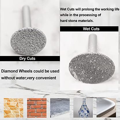 SHDIATOOL 1-3/8 inch Diamond Saw Blade Wheel for Cutting Shaping Tiles Marble Brick Granite Concrete with 6mm(1/4") Shank 46 Grit 3-Piece 35mm - size: 35mm