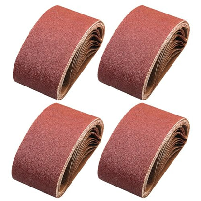 4x24 Inch Sanding Belts for Belt Sander, 5 Each of 40 80 120 240 Grit 20Pcs - size: 4x24 inch