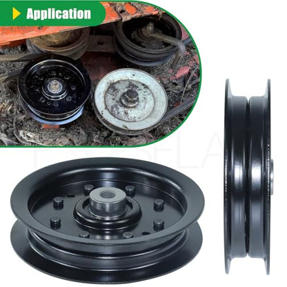 2 Pack 756-04129B Idler Pulley 4.25 for Cub Cadet 50" RZT 50 Decks - color: T7 2x756-04129 Black