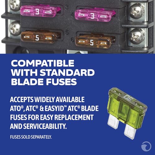 Blue Sea Systems ST Blade Fuse Block 6 Circuit without Cover, 100 Amps, 5033 - color: Without cover, style: 6 Circuit