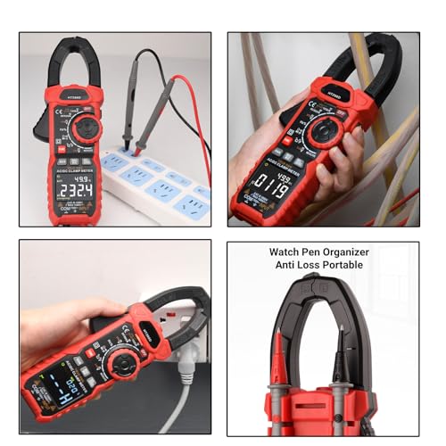 Digital Clamp Meter Multimeter HT208D 6000 Counts AC DC Voltage Current NCV Tester with Frequency Measurement