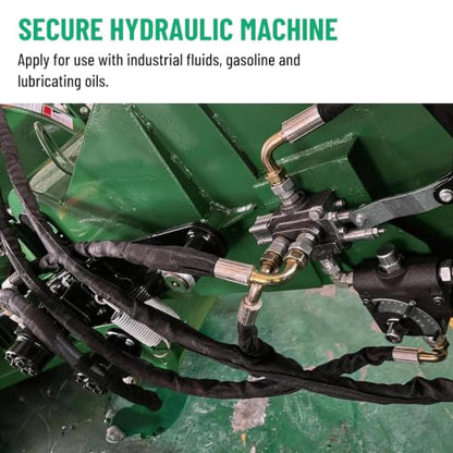 33FT 3/4" Hydraulic Hose with 12PCS Hydraulic Hose Fittings - size: 3/4" Hydraulic Hose - 33FT