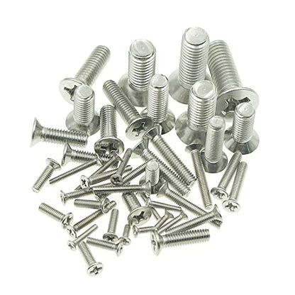 353PCS Metric M2 M2.5 M3 M4 M5 M6 M8 304 Stainless Steel Phillips Flat Head Machine Screws Assortment Kit