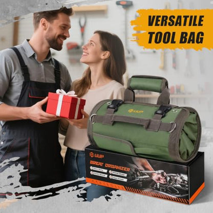 Tool Bag Roll Up, UUP Heavy Duty Portable Soft Tool Storage Gifts for Men - color: Green