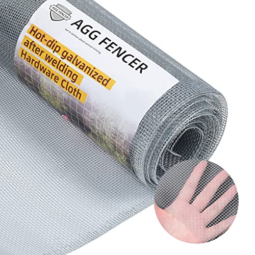 AggFencer 16in x 10ft Hardware Cloth 1/8 inch 27Ga Chicken Coop Wire Fence - size: 16in x 10ft